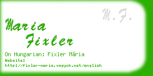 maria fixler business card