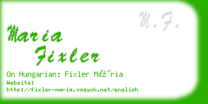 maria fixler business card